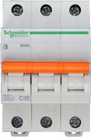 Автоматический выключатель 3Р 10А C 4,5кА Schneider Electric