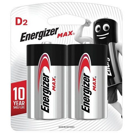 Батарейка ENERGIZER MAX LR20/E95/D BL2, 2 штуки
