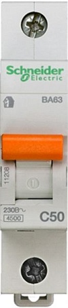 Автоматический выключатель 1Р 50А C 4,5кА Schneider Electric