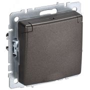 BRITE Розетка с заземлением с защитными шторками и крышкой 16А IP20 РСбш10-3-БрТБ темная бронза BR-R16-16-K45