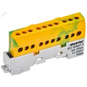 TEKFOR Шина PE земля изолированная на универсальном держателе 6х9-10-ЖЗ IEK TF-NN10-10-KL-K52