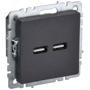 BRITE Розетка USB A+A 3.1А РЮ10-1-БрЧ черный BR-U21-D31-K02