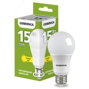 Лампа светодиодная A60 груша 15Вт 230В 3000К E27 GENERICA LL-A60-15-230-30-E27-G