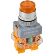 Кнопка D7-11DNZS d=22мм 1з+1р с подсв. и фикс. жел. GENERICA BBT50-11DNZS-3-11-K05-G