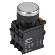 Кнопка с подсветкой d=22мм 1NO+1NC белая MASTER IEK MI-BT60-11D-3-12-K01