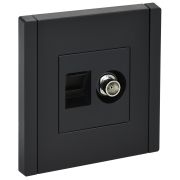 FORTE&PIANO Розетка двойная TV+RJ45 кат.5E FP136 черный IEK FP-AK20-1-K02