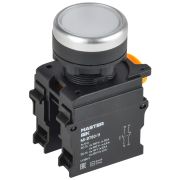 Кнопка d=22мм 1NO+1NC белая MASTER IEK MI-BT60-11-3-22-K01