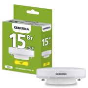 Лампа светодиодная T80 таблетка 15Вт 230В 3000К GX53 GENERICA LL-T80-15-230-30-GX53-G