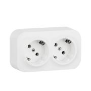 Quteo розетка двойная с заземлением с защитными шторками 16 A 250 В IP 20 Белая 782237