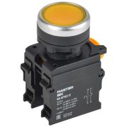 Кнопка d=22мм 1NO+1NC жёлтая MASTER IEK MI-BT60-11-3-22-K05