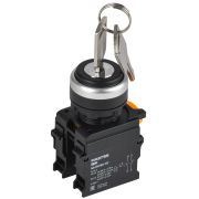 Переключатель с ключом 2 полож. 1NO+1NC чёрный MASTER IEK MI-SW60-11Y-3-34-2-K02