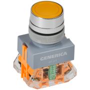 Кнопка D7-11T d=22мм 1з+1р с фикс. жел. GENERICA BBT50-11T-3-21-K05-G