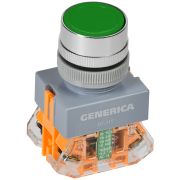 Кнопка D7-11T d=22мм 1з+1р с фикс. зеленая GENERICA BBT50-11T-3-21-K06-G
