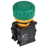 Кнопка Грибок поворот. с фикс. 1NO+1NC зелёная MASTER IEK MI-BG60-11ZS-3-23-K06