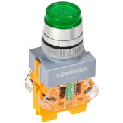 Кнопка D7-11D d=22мм 1з+1р с подсв. зеленая GENERICA BBT50-11D-3-12-K06-G