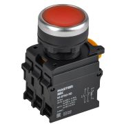 Кнопка с подсветкой d=22мм 1NO+1NC красная MASTER IEK MI-BT60-11D-3-12-K04