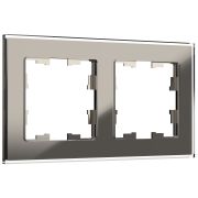 BRITE Рамка 2 поста РУ-2-2-БрД стекло дымчатый BR-M22-G-K30