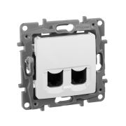 Розетка компьютерная двойная RJ45 категория 5Е UTP белый ETIKA 672255