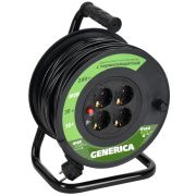 Удлинитель силовой УК30 с термозащитой 4 места 2P+PE/30м 3х1,5мм2 GENERICA WKP20-16-04-30-G