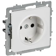 BRITE Розетка 1-местная с заземлением без защитных шторок 16А РС11-1-0-БрАБ арктический белый IEK BR-R11-16-K91