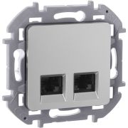 Розетка компьютерная двойная RJ45 категория 6 UTP алюминий INSPIRIA 673842
