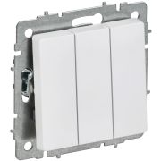 BRITE Выключатель 3-клавишный 10А ВС10-3-0-БрАБ арктический белый IEK BR-V30-0-10-K91