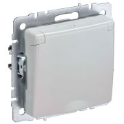 BRITE Розетка с заземлением с защитными шторками и крышкой 16А IP44 РСбш10-3-44-БрЖ жемчуг BR-R16-16-44-K36