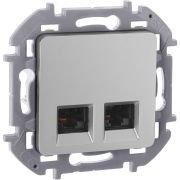 Розетка компьютерная двойная RJ45 категория 5Е UTP алюминий INSPIRIA 673837