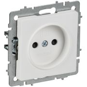 BRITE Розетка 1-местная без заземления с защитными шторками 10А РСш10-2-БрАБ арктический белый IEK BR-R13-10-K91