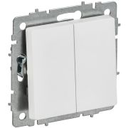 BRITE Выключатель 2-клавишный 10А ВС10-2-0-БрАБ арктический белый IEK BR-V20-0-10-K91