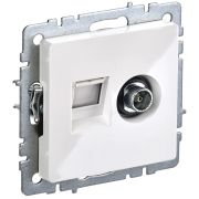 BRITE Розетка двойная TV+RJ45 кат.5E РТВ/РК12-БрКр белый BR-AK20-1-K01
