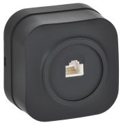 GLORY Розетка для открытой установки компьютерная RJ45 кат.5E РК10-ХЧм черный матовый IEK EKH10-K02M