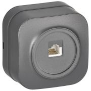 GLORY Розетка для открытой установки компьютерная RJ45 кат.5E РК10-ХСм сталь матовый IEK EKH10-K46M