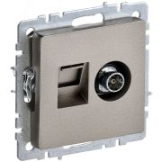 BRITE Розетка двойная TV+RJ45 кат.5E РТВ/РК12-БрШ шампань BR-AK20-1-K37