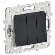 SKANDY Выключатель 3-клавишный 10А SK-V11G графит IEK SK-V30-0-10-K53