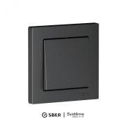 ATLASDESIGN SMART 1-кл. ВЫКЛЮЧАТЕЛЬ с подсв., Zigbee, сх.1, L+N, 10А, мех., КАРБОН ATN001013Z