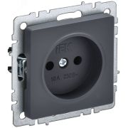 BRITE Розетка без заземления без защитных шторок 10А РС10-1-0-БрГ графит BR-R10-10-K53
