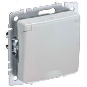 BRITE Розетка с заземлением с защитными шторками и крышкой 16А IP20 РСбш10-3-БрЖ жемчуг BR-R16-16-K36