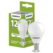 Лампа светодиодная G45 шар 12Вт 230В 4000К E14 GENERICA LL-G45-12-230-40-E14-G