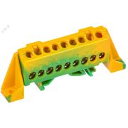 TEKFOR Шина PE земля в комбинированном DIN-изоляторе Стойка 6х9-9-ЖЗ IEK TF-NN10-09-DP-K52