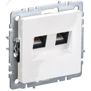 BRITE Розетка двойная RJ11+RJ45 кат.5E РК/Т12-БрБ белый BR-KT20-O-1-K01