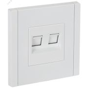 FORTE&PIANO Розетка компьютерная двойная RJ45 кат.5E FP233 белый IEK FP-K20-1-K01