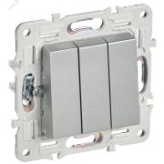 SKANDY Выключатель 3-клавишный 10А SK-V11S серебряный IEK SK-V30-0-10-K23