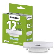 Лампа светодиодная T80 таблетка 12Вт 230В 6500К GX53 GENERICA LL-T80-12-230-65-GX53-G