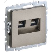 BRITE Розетка компьютерная двойная RJ45 кат.5E РК10-2-БрШ шампань BR-K20-1-K37