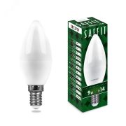 Лампа светодиодная LED 9вт E14 дневной матовая свеча 55170