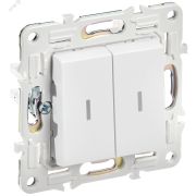 SKANDY Выключатель 2-клавишный проходной с индикацией 10А SK-V10W арктический белый IEK SK-V22-1-10-K01