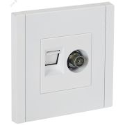 FORTE&PIANO Розетка двойная TV+RJ45 кат.5E FP236 белый IEK FP-AK20-1-K01