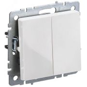 BRITE Выключатель двухклавишный 10А ВС10-2-0-БрБ белый BR-V20-0-10-K01