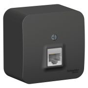 Розетка BLANCA наружная компьютерная RJ45, кат.5e, с изолирующей пластиной, антрацит BLNIA045006
